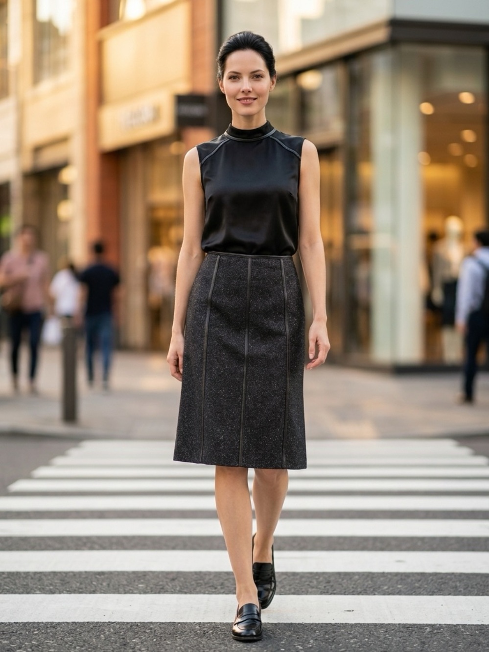 Liz Claiborne Classic Black A-Line Knee-Length Women's Skirt - Size 12